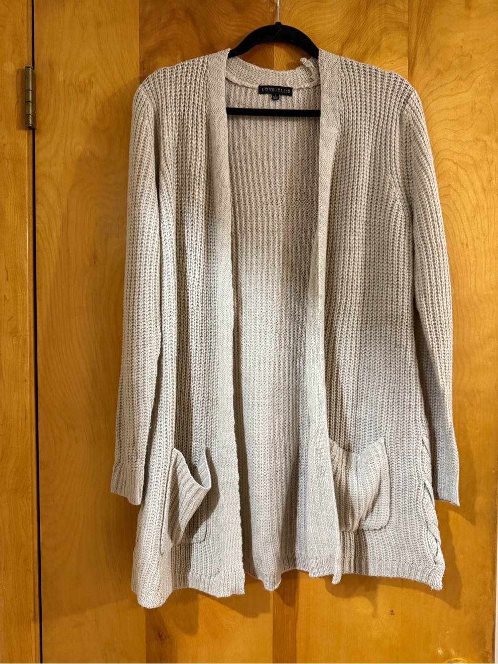 Taupe Open-Front Ribbed Cardigan - Picture 6 of 8